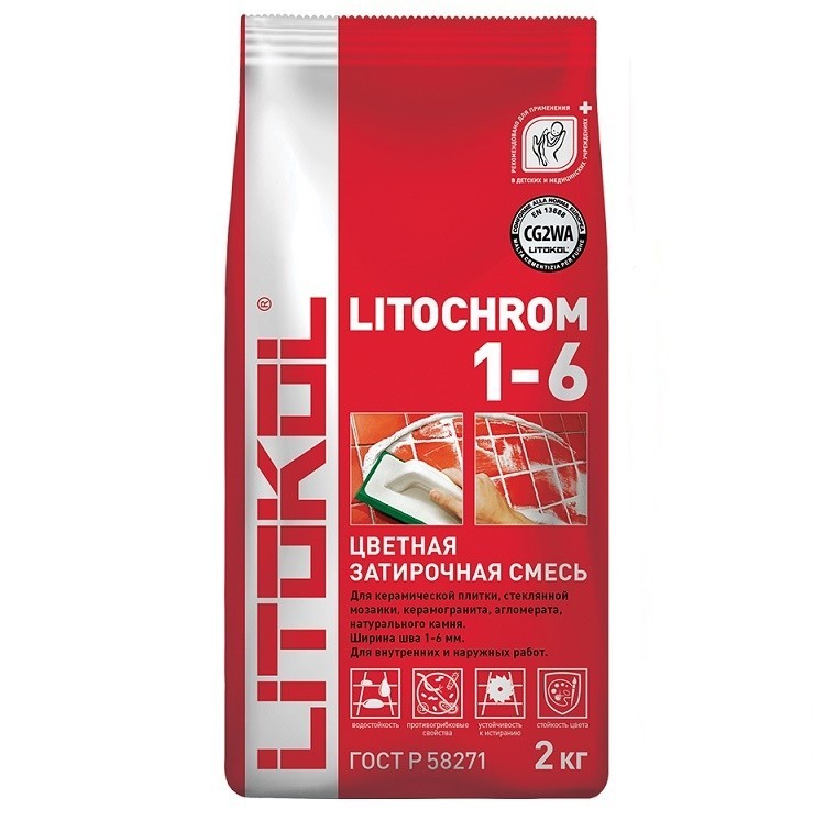 Litokol Затирочная смесь Litochrom 1-6 С.00 белая.мешок 2 кг