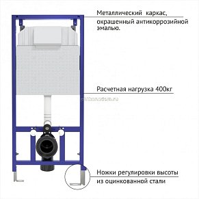 Berges Инсталляция для скрытого монтажа унитаза Novum без кнопки