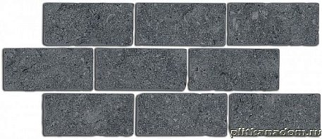 Керама Марацци Роверелла BR021 Бордюр серый темный мозаичный 34,5х14,7 см