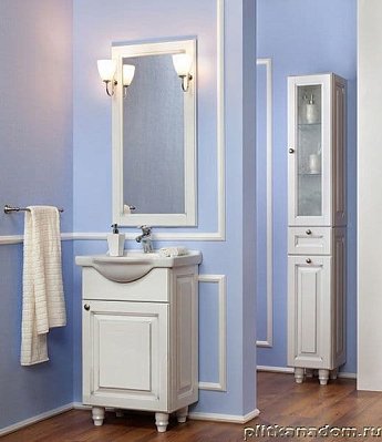 ЭкоМебель Royal Комплект мебели для ванных комнат Royal-7 Lux2 (тумба с умывальником 55, зеркало в раме)