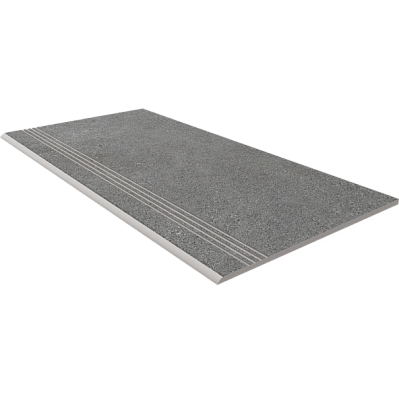 Cement Onlygres Grey COG501 Серая Противоскользящая Ступень (с насечками) 30x60 см