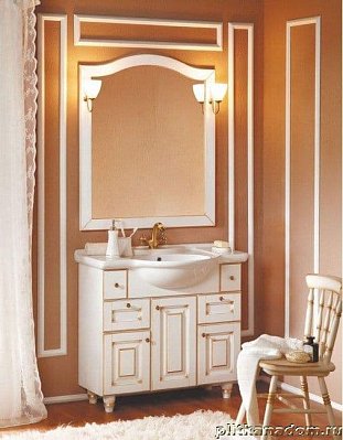 ЭкоМебель Royal Комплект мебели для ванных комнат Royal-1 Lux2 (тумба с умывальником 90, зеркало в раме)