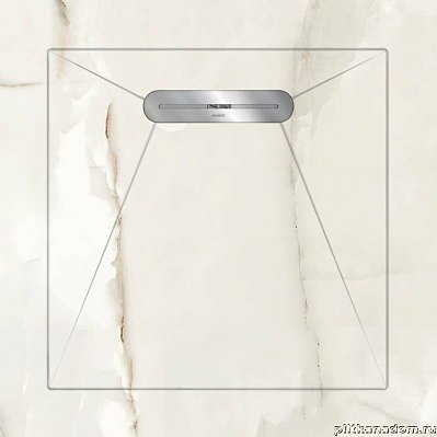 Aquanit Envelope Душевой поддон из керамогранита, цвет Marble Beyaz, 90х90