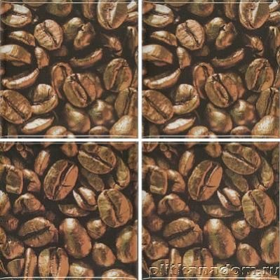 Absolut Keramica Coffee Beans Set 03 (4pzs) Коричневый Глянцевый Декор 10х10 см