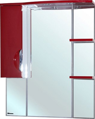 Bellezza Лагуна-75 Зеркало-шкаф Красный, встроенный светильник, левый