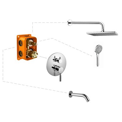 Haiba HB81088-3 Встраиваемая душевая система, хром