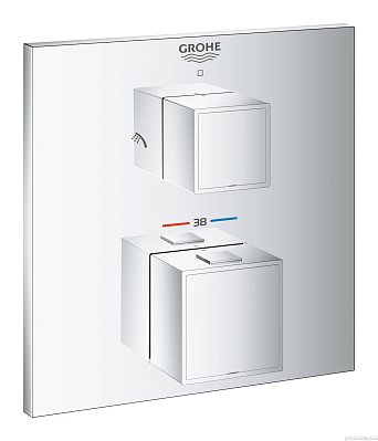 Внешняя часть термостата для душа GROHE Grohtherm Cube на 2 потребителя, хром (24154000)