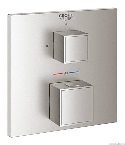 Внешняя часть термостата для душа GROHE Grohtherm Cube на 1 потребителя, суперсталь (24153DC0)