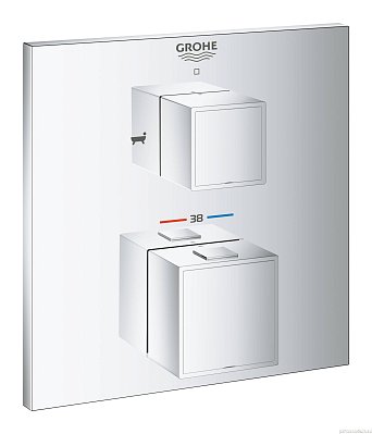 Внешняя часть термостата для ванны GROHE Grohtherm Cube на 2 потребителя, хром (24155000)