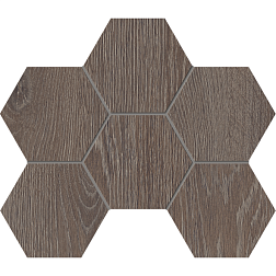 Estima Kraft Wood Wenge KW03 Hexagon Коричневая Структура Мозаика 25x28,5 см