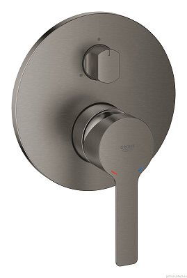 Внешняя часть смесителя для ванны GROHE Lineare с переключателем на 3 положения, темный графит матовый (24095AL1)