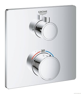 Внешняя часть термостата для душа GROHE Grohtherm, квадратная, хром (24078000)