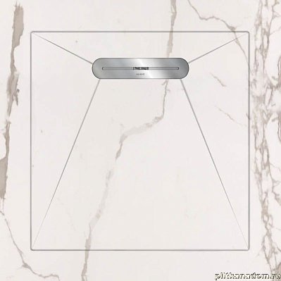 Aquanit Envelope Душевой поддон из керамогранита, цвет Infinity Beyaz, 90х90
