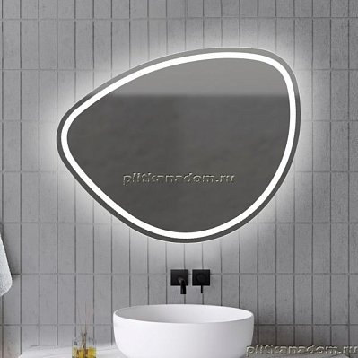 Xpertials Stone, овальное зеркало 80х70 см, LED свет, вкл/выкл с диммером