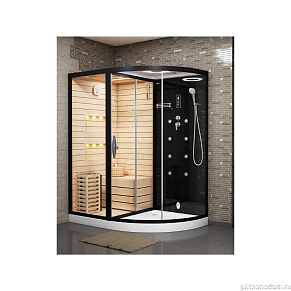 Cerutti SPA Сауна Lugano Nero-L Black комбинированная 2в1 180x110x223