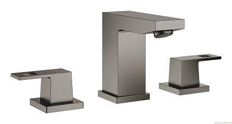 Смеситель для раковины GROHE Eurocube на 3 отверстия, темный графит матовый (20351AL0)