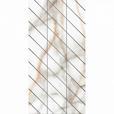 Ametis Supreme Ferrum Фальшмозаика SM03 Corner Белый Полированный Декор Левый 29,8x59,8 см