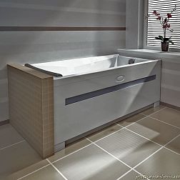 Radomir Вега Фронтальная панель с горизонтальной серой вставкой к ванне, левая